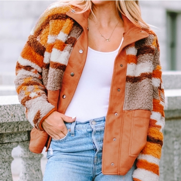 Fall Colors 🍁🍂 Faux Sherpa Jacket - Picture 5 of 6